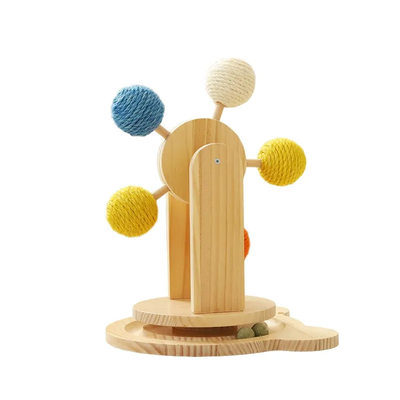 spinclaw wooden cat wheel